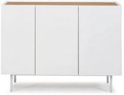 Cassettiera bassa bianca effetto rovere 110x85 cm Arista - Teulat