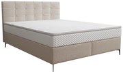 Set completo boxspring testata trapuntata+Rete a doghe+Mater.+topper 180x200cm Tessuto Beige - INAO di YSMÉE