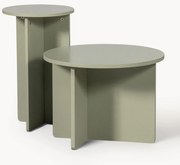 Set di 2 tavolini rotondi in legno di pino Ronny