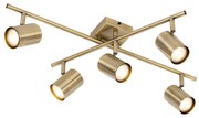 Plafoniera moderna bronzo 5 luci orientabile rettangolare - Jeana