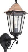 Lampada da parete classica nera con rame IP44 - Havana