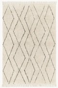 Tappeto boho in cotone fatto a mano con motivo a rombi e frange Bina