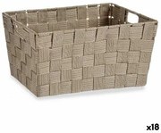 Cestino Multiuso Marrone Stoffa 5 L 30,4 x 14 x 20 cm (18 Unità)