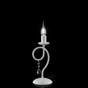 Lumetto Classico 1 Luce  Ferro Bianco Shabby e Cristalli Serie Elegant