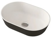 Lavabo da appoggio BADEN HAUS ovale in solid surface L 48 x H 14 x P 32 cm bianco e nero