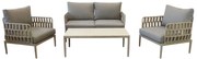 CASCADA - salotto outdoor con struttura in alluminio grigio chiaro, antracite o naturale