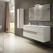 Mobile da bagno sotto lavabo VISOBATH vision tortora laccato opaco L 120 x H 55 x P 45 cm 2 cassetti, lavabo non incluso