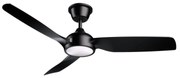 Ventilatore da soffitto Sunset nero, Ø 132 cm, CCT, dimmerabile, SULION IP67