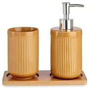 Set da Bagno Ceramica Bambù Cammello (3 pcs)