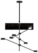 Point-s lampada a sospensione 6 luci nero opaco attacco gx53