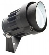 Faretto Orientabile Da Esterno Moderno Fox Alluminio E Vetro Nero Led 6W 4000K