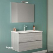 Mobile Bagno Sospeso "New Harmony Classic" Da 80 Cm Composto Da Due Cassetti Finitura Rovere Grigio