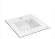 Lavabo integrale d'appoggio bacino al centro rettangolare Neo L 46 x H 11 x P 35 cm in porcellana bianco