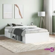 Letto singolo con testata squdrata in finitura Bianco