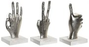 Statua Decorativa DKD Home Decor Argentato 10 x 10 x 20 cm (3 Unità)