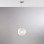 Sospensione in ferro cromato 1 luce con sfera dm.20 olaf