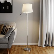 Lampada da lettura Lindby Benjiro, bianco, tessuto, 150 cm