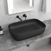 Lavabo D'Appoggio 60x39 Cm Karag Nero Opaco