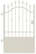 Cancello con serratura elettrica Civetta in ferro, apertura a sinistra, L 104.5, H 150-165 cm, di colore bianco