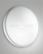 Plaza plafoniera bianco d.40cm ip41 in metallo e vetro 3 luci attac...