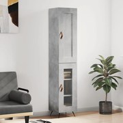 Credenza grigio cemento 34,5x34x180 cm in legno multistrato