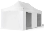 TOOLPORT 3x6 m gazebo pieghevole PVC ignifugo con laterali, PREMIUM acciaio, bianco - (600125)