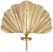 Portacandele da Muro Glam Leaf in Metallo Dorato 41x11,5x40 cm