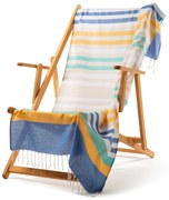 Telo da mare in Cotone Blu Rainbow Fouta Caleffi