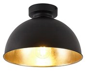 Plafoniera industriale nera e oro 28 cm - Magnax