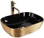 Lavabo da appoggio Rea Belinda BLACK  BRUSH GOLD