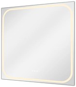 Specchio con illuminazione integrata bagno quadrato SENSEA L 80 x H 80 x P 3 cm grigio / argento