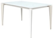 BENJAMIN - tavolo da pranzo moderno allungabile in acciaio e vetro da 140
