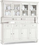 CHELSEY - credenza con vetrina in legno massello cm 196 x 43 x 218 h