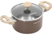 Casseruola 12 cm marrone scritta Cooking Therapy con coperchio