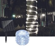 Tubo Luminoso 200 Led luci di Natale ad Energia Solare Bianco Freddo