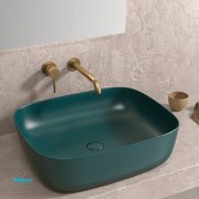 Lavabo D'Appoggio Da 49x39,5 Cm Finitura Verde Opaco