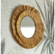 Atmosphera - Specchio da parete ALBA diametro 57 cm bastone di rafia