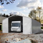 TOOLPORT 8x12m tenda garage 3m, PVC 850, grigio, senza statica - (99500)