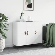 Credenza bianca 90x34x80 cm in legno multistrato