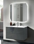 Mobile da bagno sospeso moderno base 80 CRIZIA con lavabo ANTRACITE OPACO