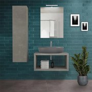 Mobile bagno sospeso aperto 80 cm Master grigio cemento