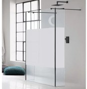 Box doccia walk-in L 20 x H 200 cm, vetro 6 mm serigrafato nero