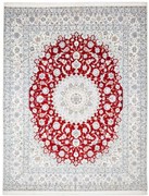 Nain Tappeto 270x210 Rosso (Iran) Annodato A Mano