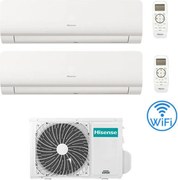 Climatizzatore Condizionatore Inverter Hisense New Energy Wifi R32 Dual Split 7000 + 7000 btu con u.e. 2AMW42U4RGC Classe a++/a+ Novità 2021