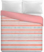 Trapuntino matrimoniale righe corallo