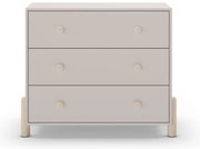 Cassettiera bassa per bambini in legno di pino color crema 90x80 cm Enola - Marckeric