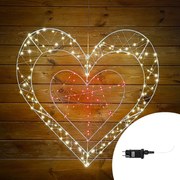 Cuore luminoso led 80cm 170 Led Bianco Caldo 3000K e Rosso Wisdom