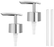 Ricambio pompa dispenser sapone cromo con design curvo 2 pezzi