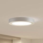 Prios Plafoniera LED Edwina, argento, 24,5 cm, 2 pezzi, dimmerabile