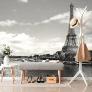 Carta da parati – Splendida panorama in bianco e nero di Parigi
